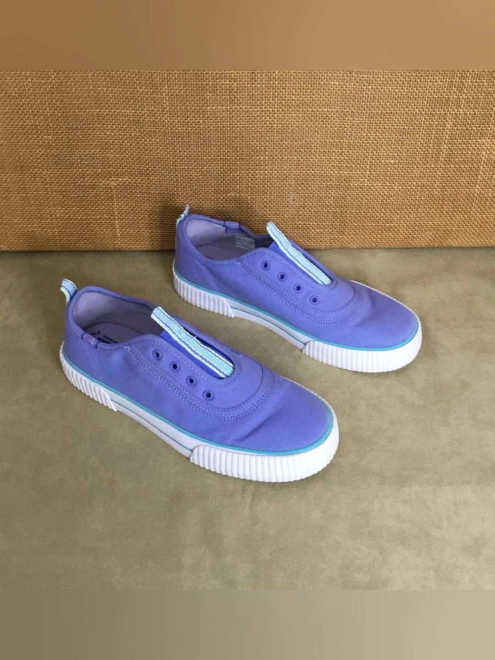 Keds Kids Topkick Slip-On Canvas Sneakers in Purple with Blue Trim - K508